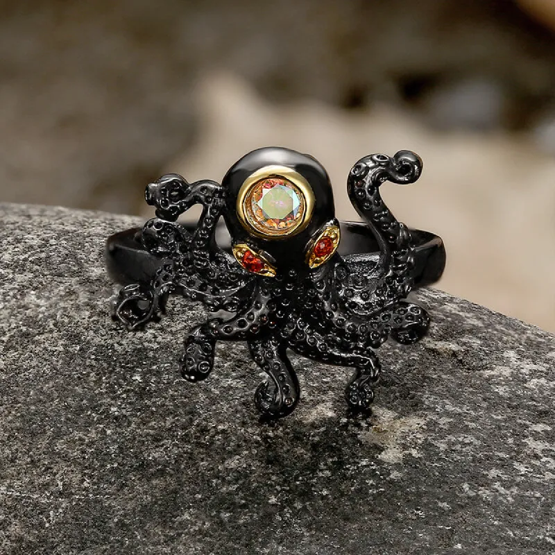 Black Octopus Brass Ring sold by GTHIC