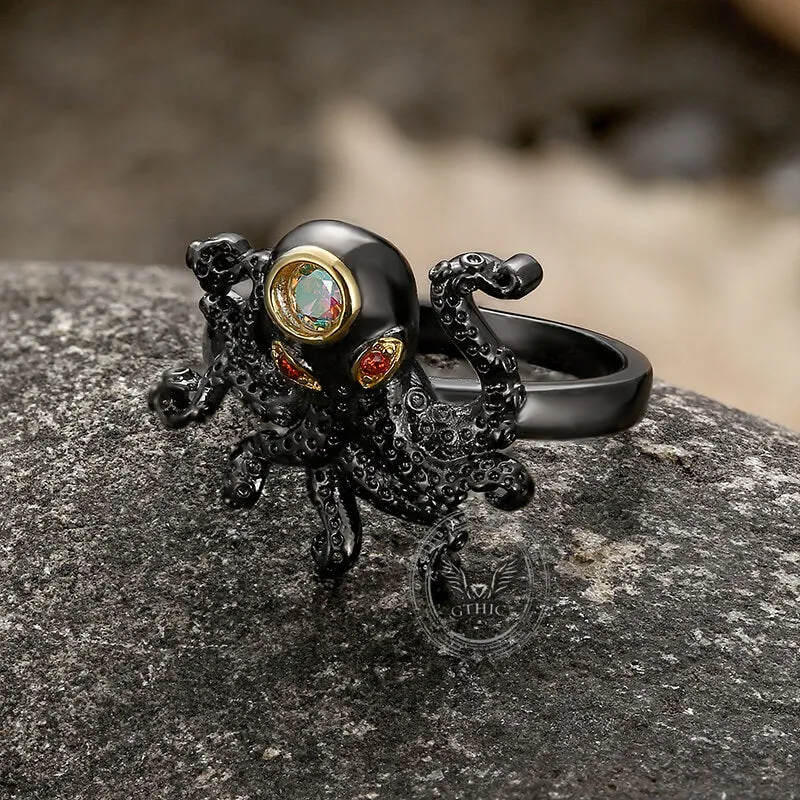 Black Octopus Brass Ring sold by GTHIC product image thumbnail 4