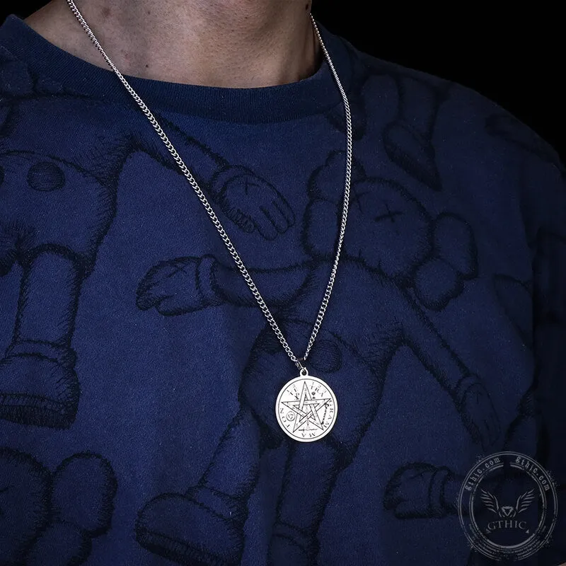 Pentagram Seal Of Solomon Stainless Steel Necklace sold by GTHIC product image thumbnail 2