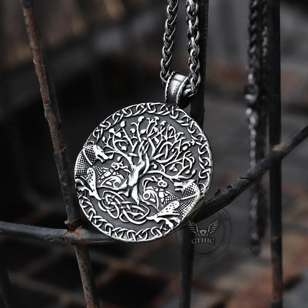 Yggdrasil and Wolves Stainless Steel Viking Pendant sold by GTHIC product image thumbnail 5