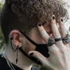 Black Awl Stainless Steel Punk Stud Earrings sold by GTHIC