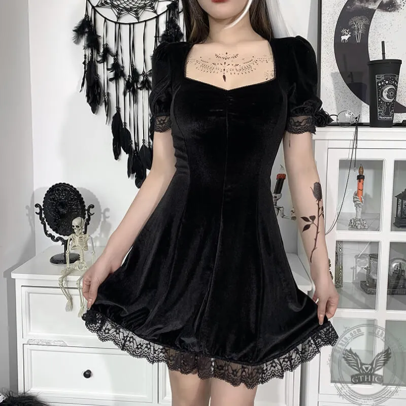 Gothic A Line Polyester Mini Dress sold by GTHIC