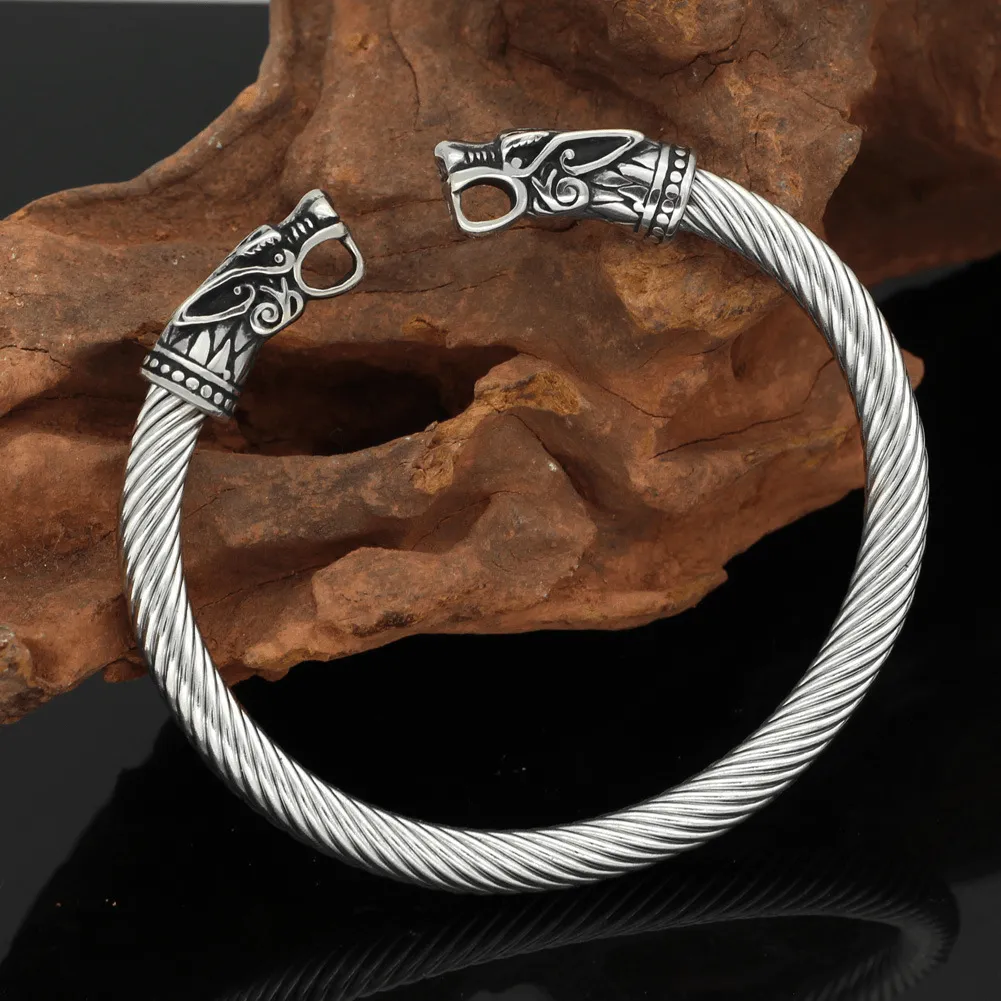 Fiery Dragons Stainless Steel Beast Viking Bracelet sold by GTHIC product image thumbnail 4