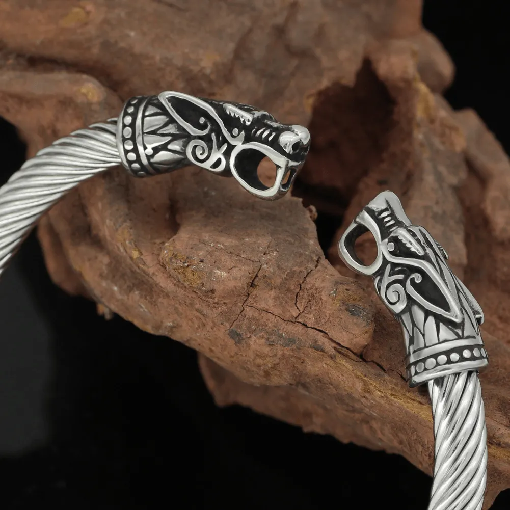 Fiery Dragons Stainless Steel Beast Viking Bracelet sold by GTHIC product image thumbnail 5