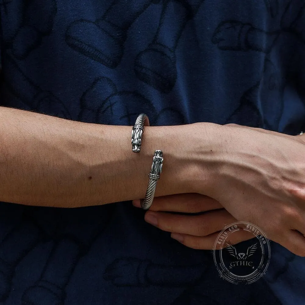 Fiery Dragons Stainless Steel Beast Viking Bracelet sold by GTHIC product image thumbnail 2