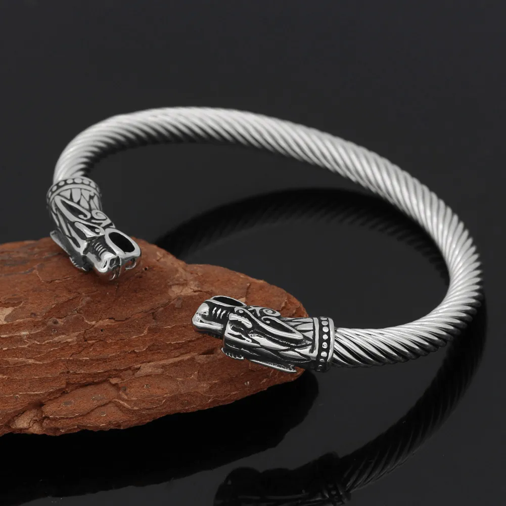 Fiery Dragons Stainless Steel Beast Viking Bracelet sold by GTHIC product image thumbnail 3