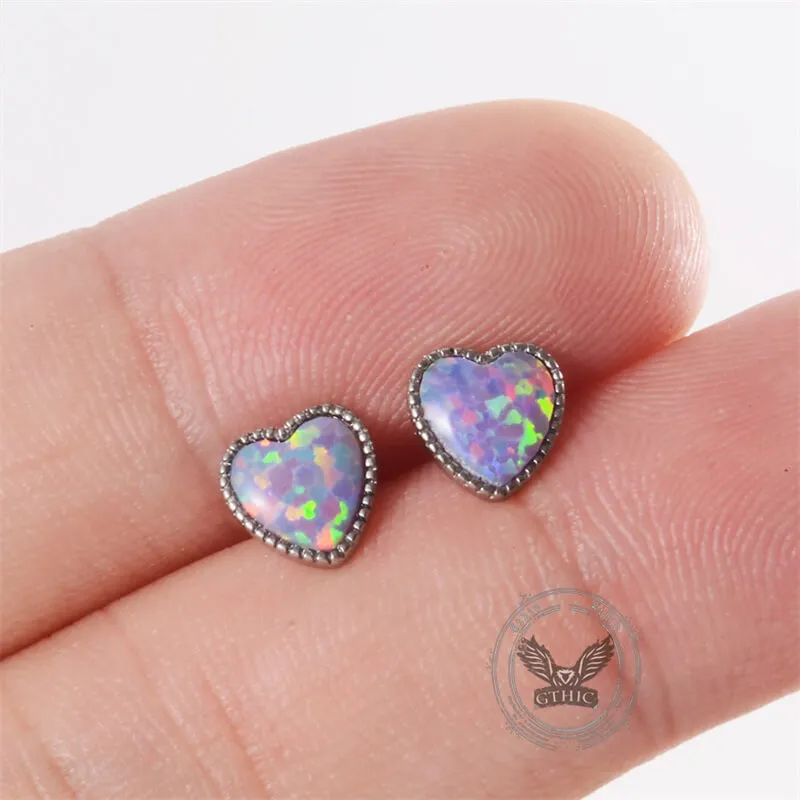 Heart-shaped Opal Stainless Steel Tongue Ring sold by GTHIC product image thumbnail 2