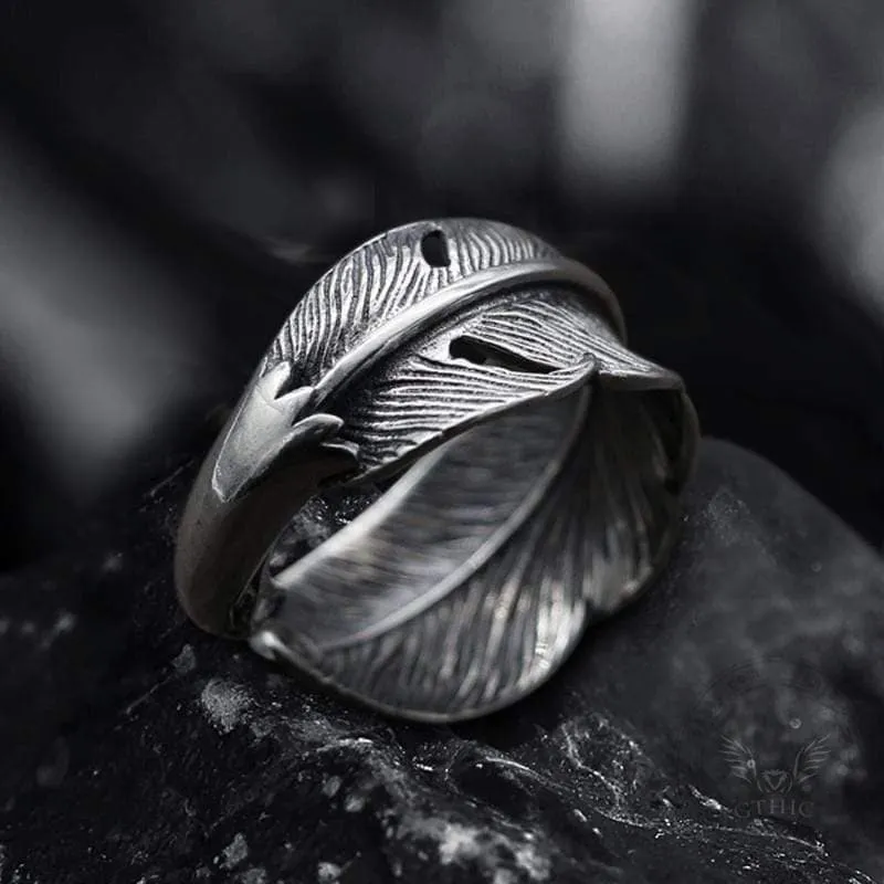 Indian Eagle Feather Sterling Silver Animal Ring sold by GTHIC product image thumbnail 3