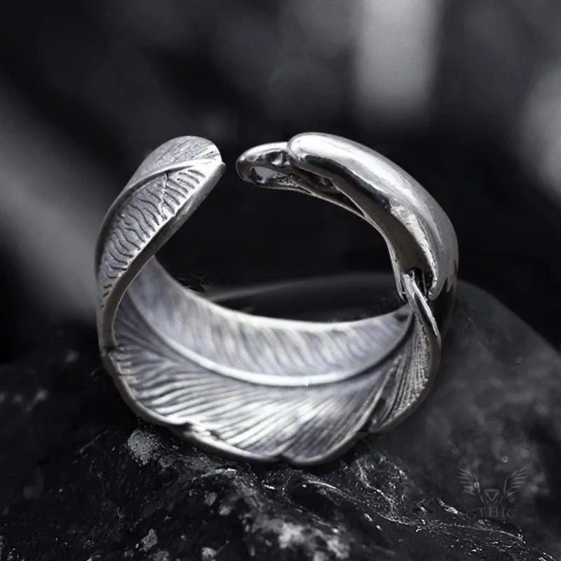 Indian Eagle Feather Sterling Silver Animal Ring sold by GTHIC