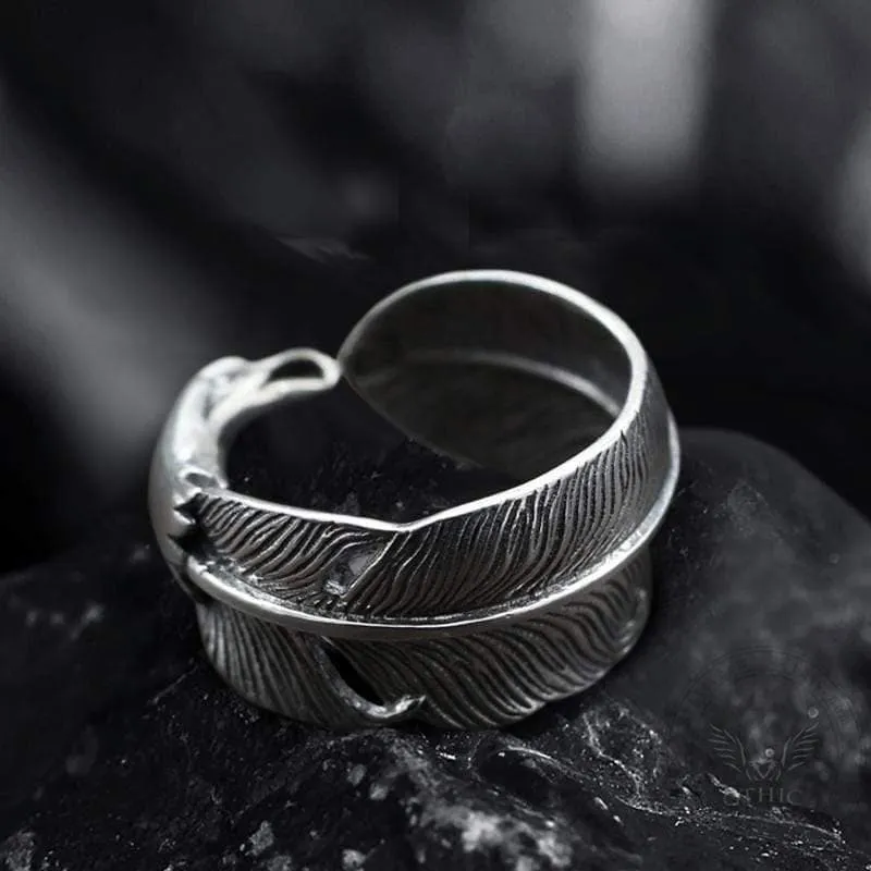 Indian Eagle Feather Sterling Silver Animal Ring sold by GTHIC product image thumbnail 4
