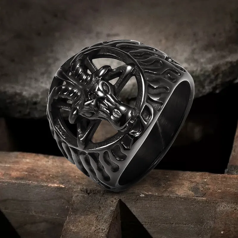 Devil Baphomet Goat Stainless Steel Ring sold by GTHIC product image thumbnail 4