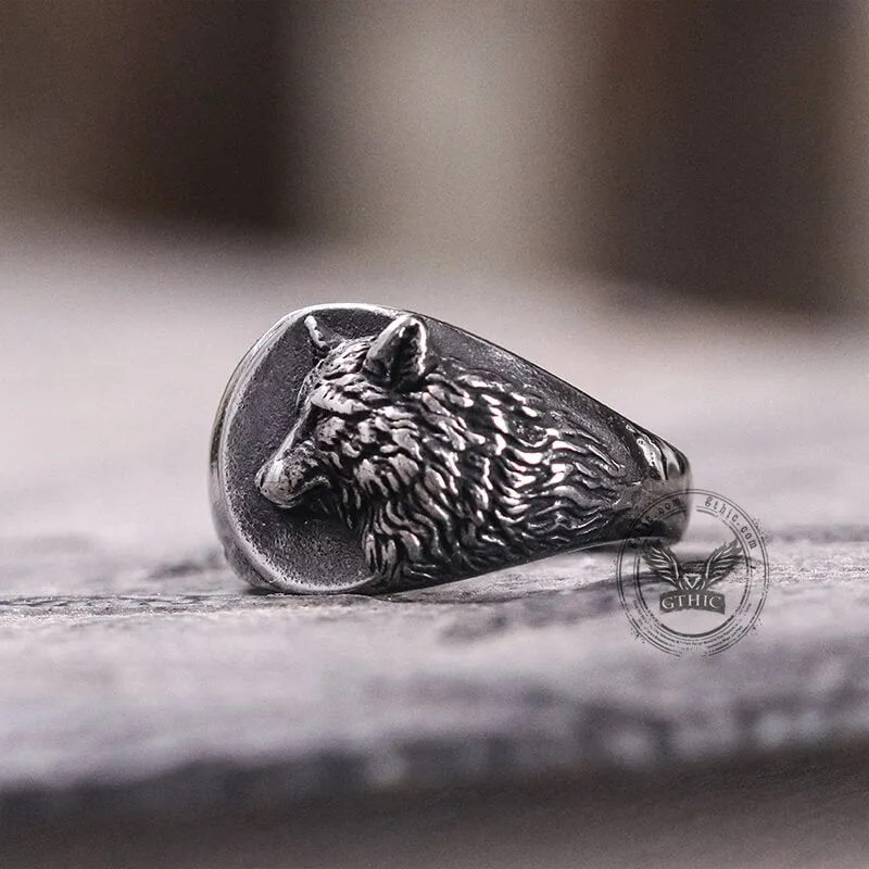 Norse Wolf Stainless Steel Animal Ring sold by GTHIC product image thumbnail 3