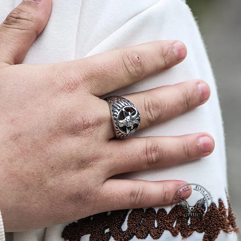 Devil Baphomet Goat Stainless Steel Ring sold by GTHIC product image thumbnail 2