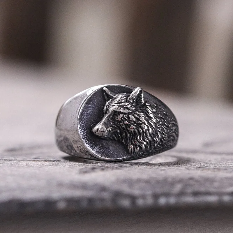 Norse Wolf Stainless Steel Animal Ring sold by GTHIC