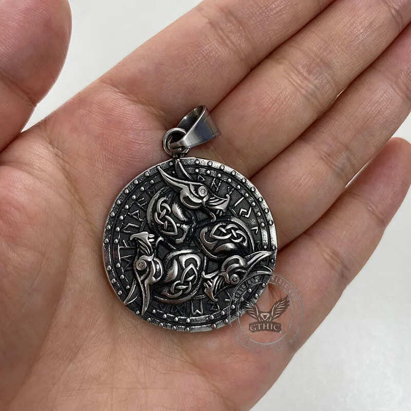 Celtic Dragon Runes Stainless Steel Viking Pendant sold by GTHIC product image thumbnail 2
