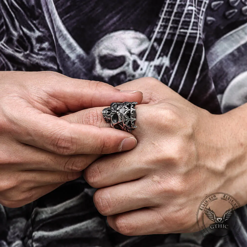 Skeleton King Crown Stainless Steel Skull Ring sold by GTHIC product image thumbnail 2