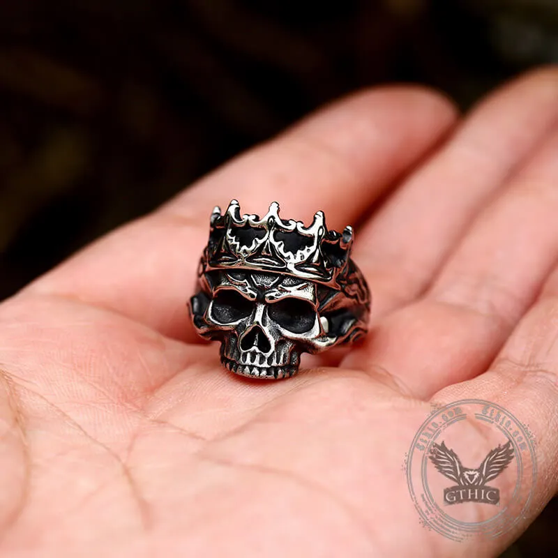 Skeleton King Crown Stainless Steel Skull Ring sold by GTHIC product image thumbnail 3