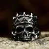 Skeleton King Crown Stainless Steel Skull Ring sold by GTHIC