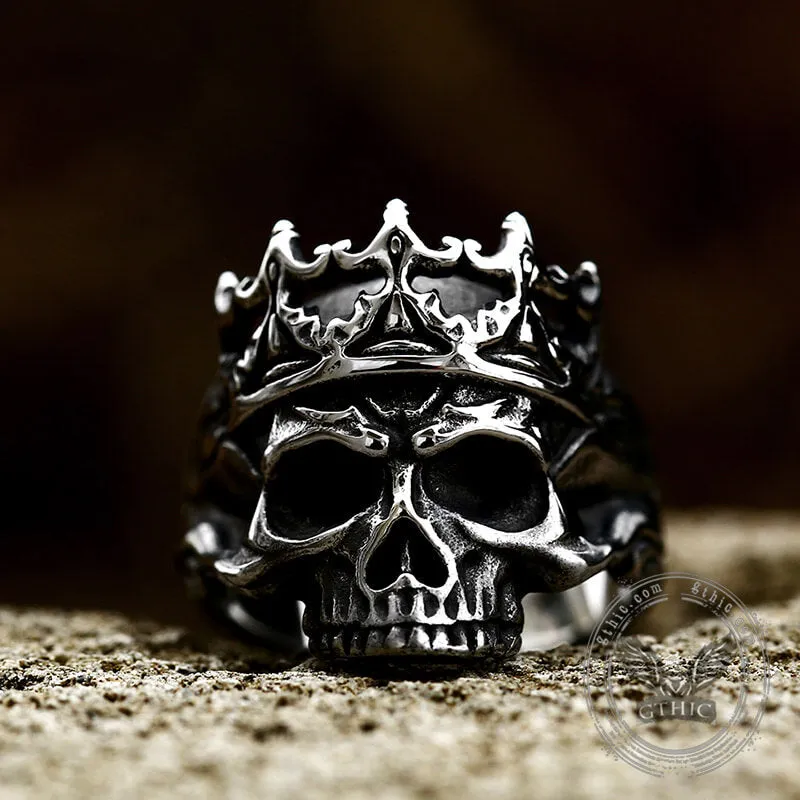 Skeleton King Crown Stainless Steel Skull Ring sold by GTHIC product image thumbnail 4