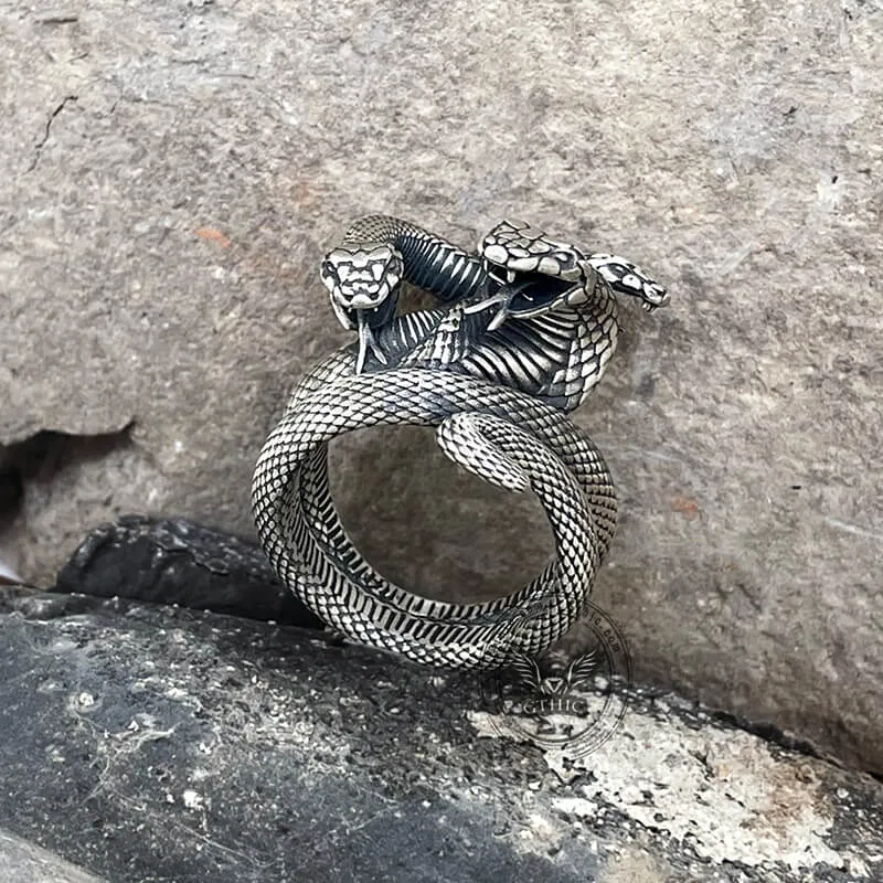 The Three-Headed Serpent Sterling Silver Snake Ring sold by GTHIC product image thumbnail 3