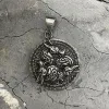 Celtic Dragon Runes Stainless Steel Viking Pendant sold by GTHIC