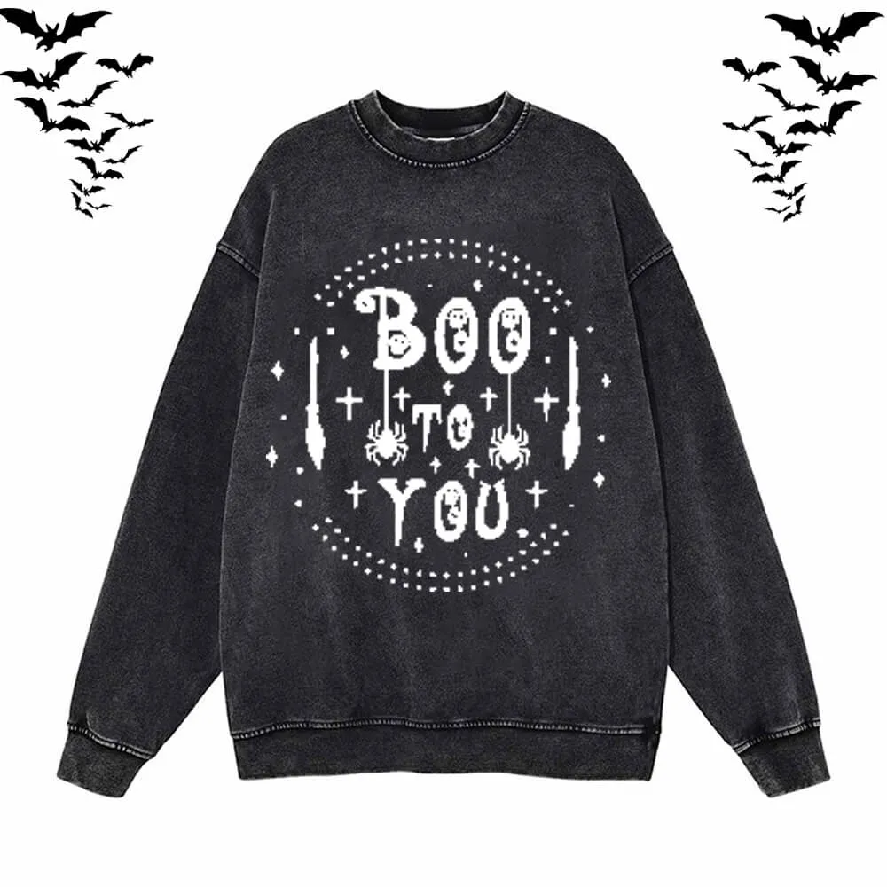 Boo To You Vintage Washed Hoodie Sweatshirt sold by GTHIC product image thumbnail 2