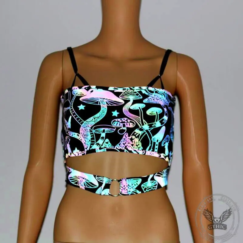 Colorful Mushroom Reflective Women's Suspenders sold by GTHIC