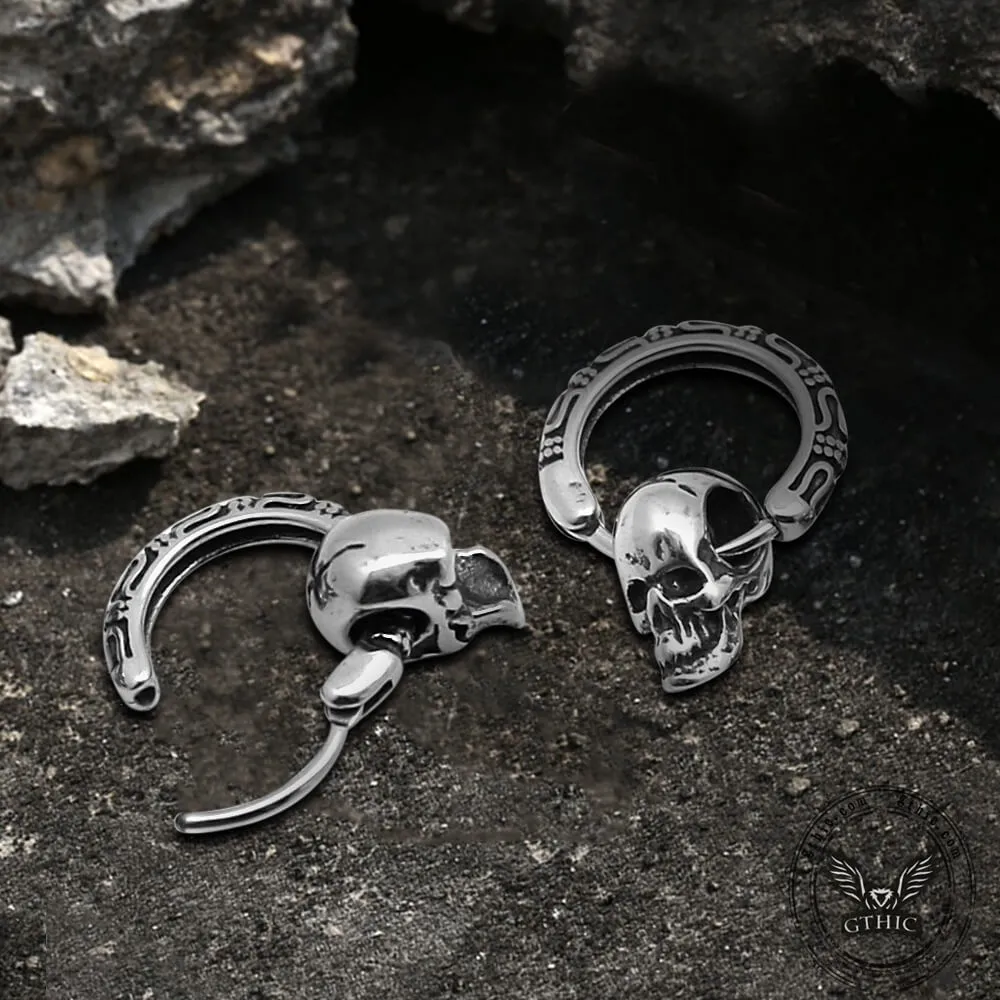 Gothic Pattern Skull Stainless Steel Earrings sold by GTHIC product image thumbnail 4