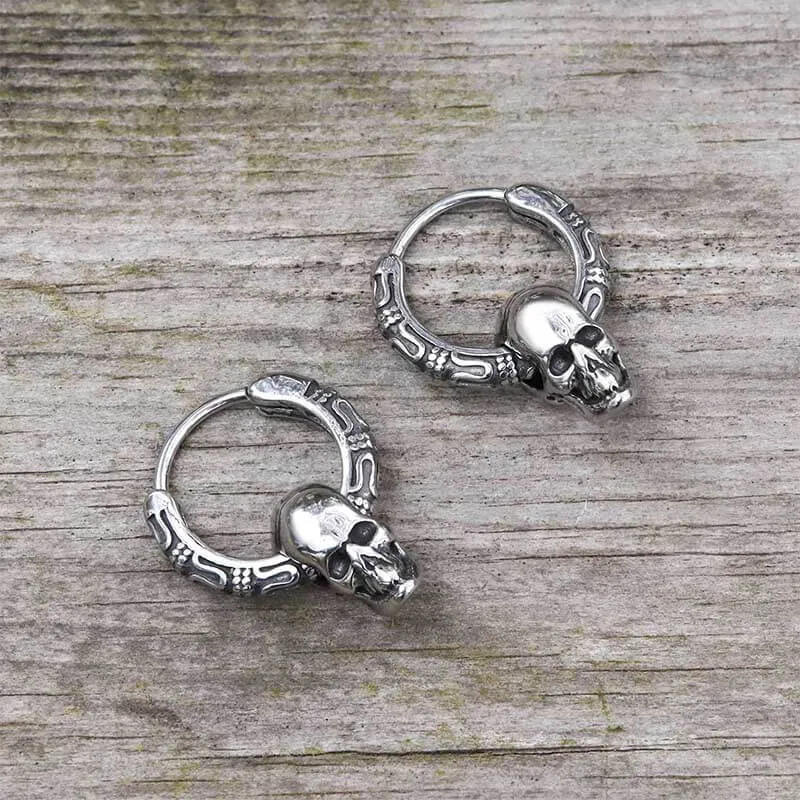 Gothic Pattern Skull Stainless Steel Earrings sold by GTHIC
