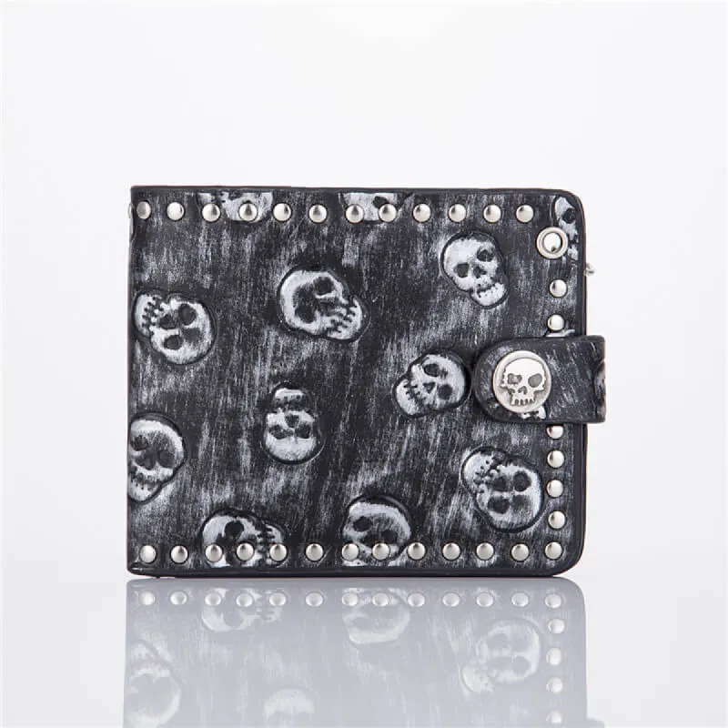 Punk Skull Head PU Leather Wallet sold by GTHIC