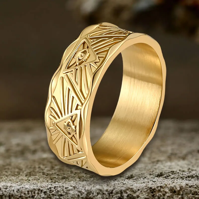 All-Seeing Eye Stainless Steel Band Ring sold by GTHIC product image thumbnail 5