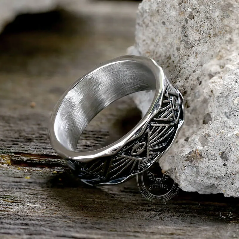 All-Seeing Eye Stainless Steel Band Ring sold by GTHIC product image thumbnail 4