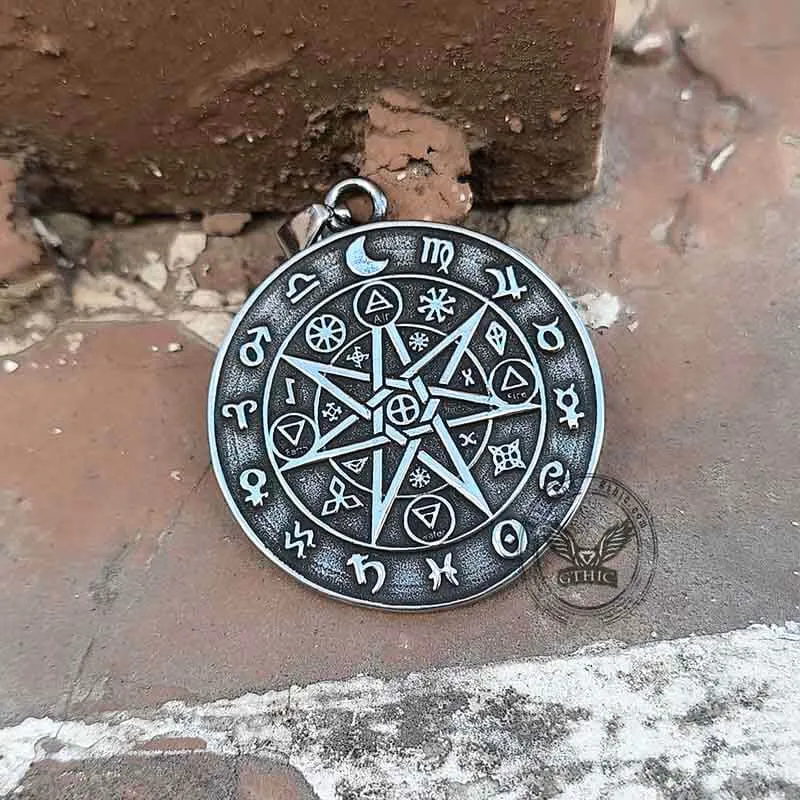 Sun Sigil 12 Zodiac Stainless Steel Pendant sold by GTHIC product image thumbnail 2
