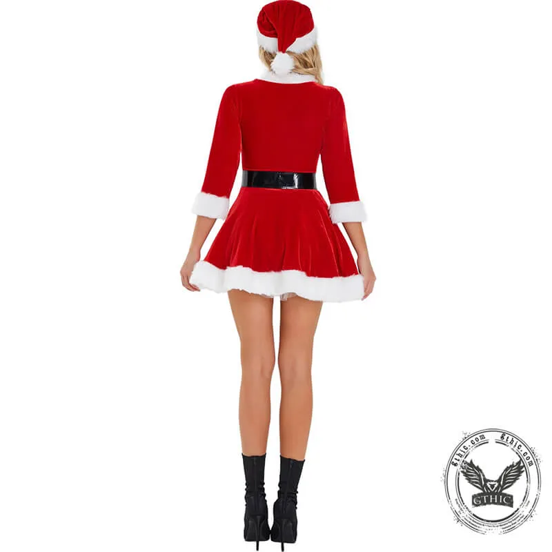 Round Neck Women's Santa Costume Mini Dress sold by GTHIC product image thumbnail 5