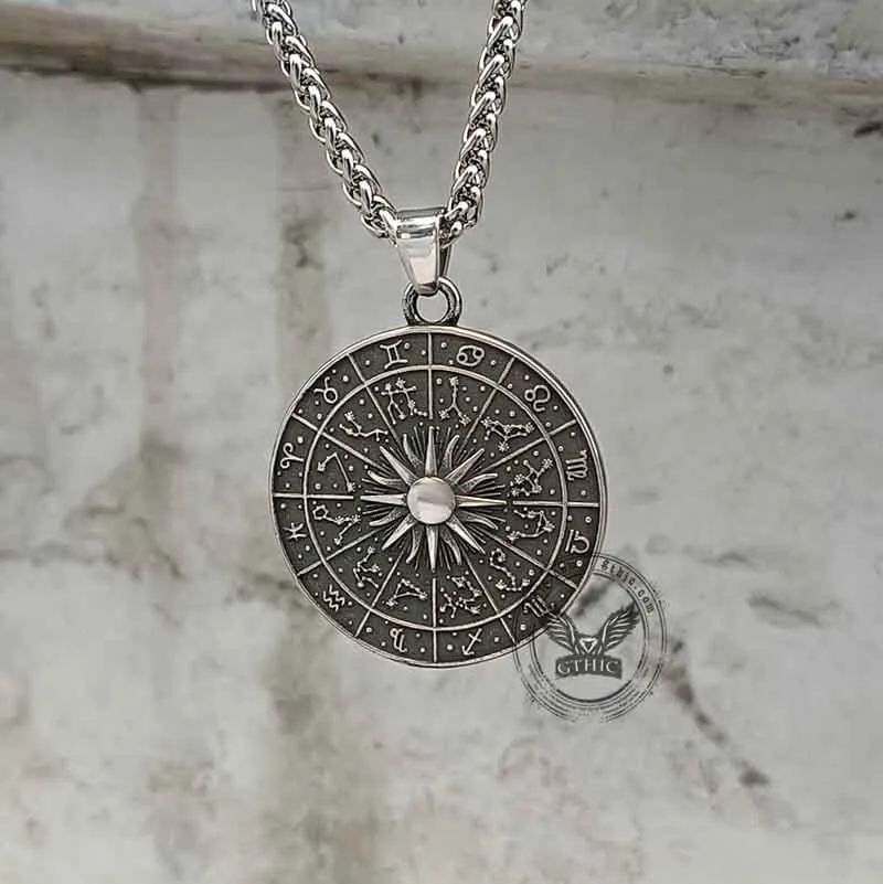 Sun Sigil 12 Zodiac Stainless Steel Pendant sold by GTHIC product image thumbnail 5
