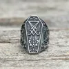 Lucifer Symbol Baphomet Stainless Steel Satan Ring sold by GTHIC