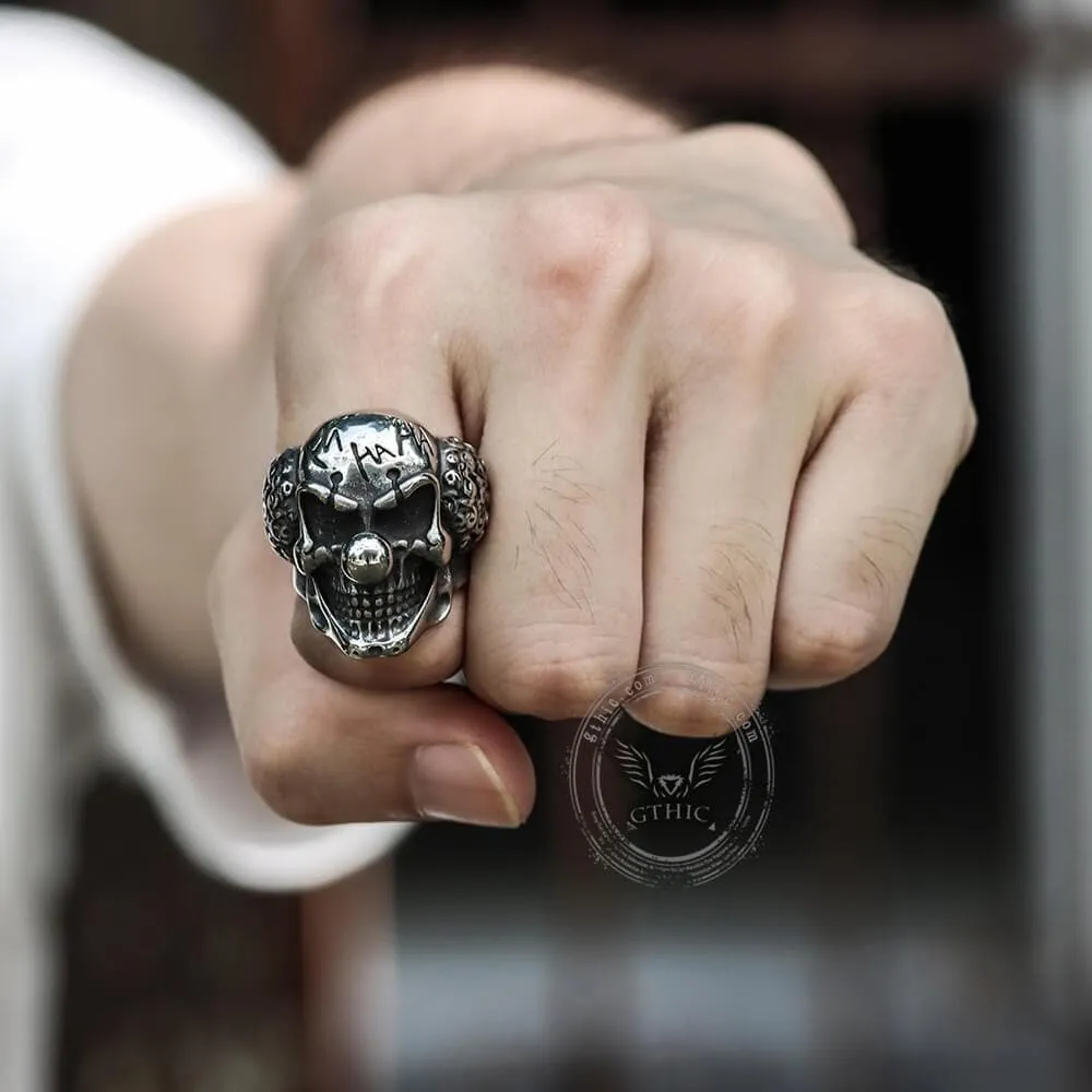Vintage Joker Clown Stainless Steel Skull Ring sold by GTHIC product image thumbnail 2