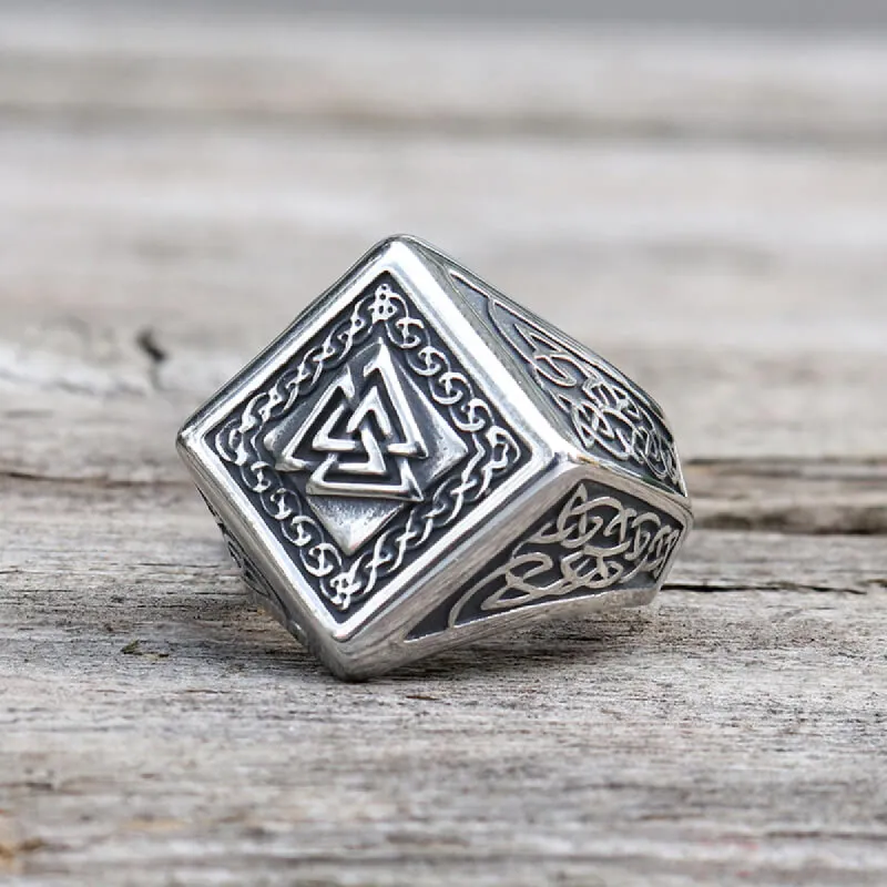 Viking Valknut Celtic Knot Stainless Steel Ring sold by GTHIC