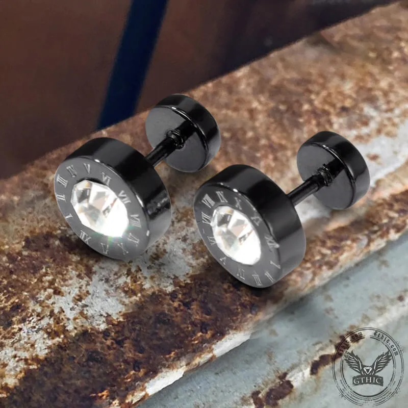 Roman Numeral Stainless Steel Punk Stud Earrings sold by GTHIC product image thumbnail 4