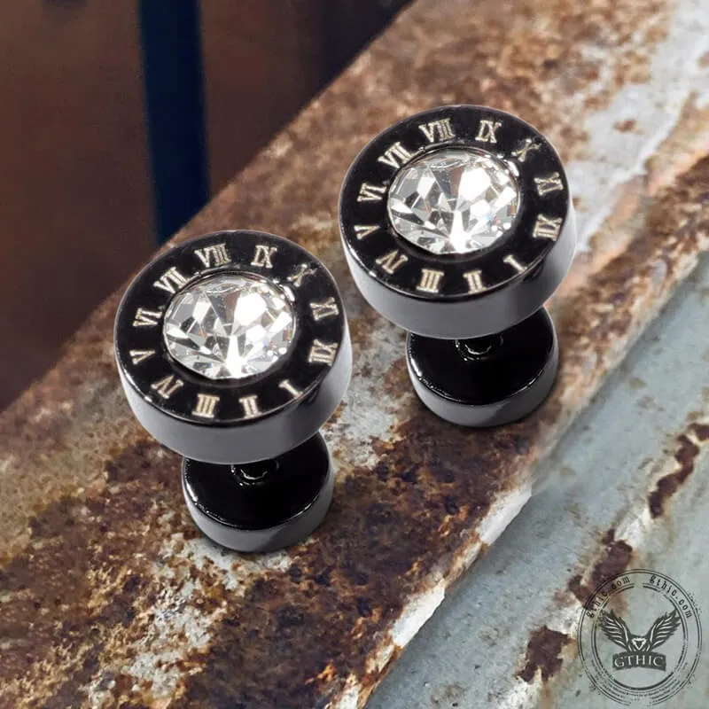 Roman Numeral Stainless Steel Punk Stud Earrings sold by GTHIC product image thumbnail 3