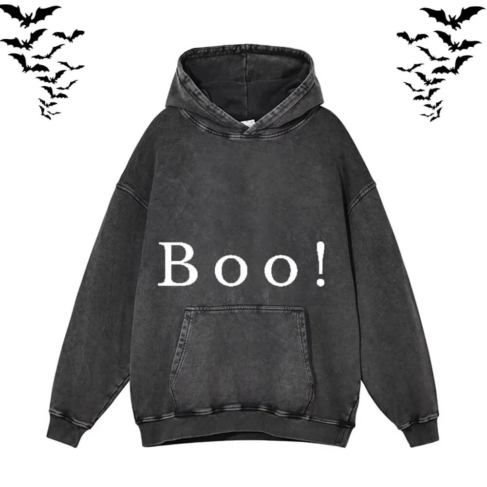 Halloween Boo Vintage Washed Hoodie Sweatshirt sold by GTHIC
