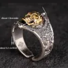 Soul Awakening Skull Sterling Silver Inlaid Brass Open Ring sold by GTHIC