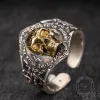Soul Awakening Skull Sterling Silver Inlaid Brass Open Ring sold by GTHIC