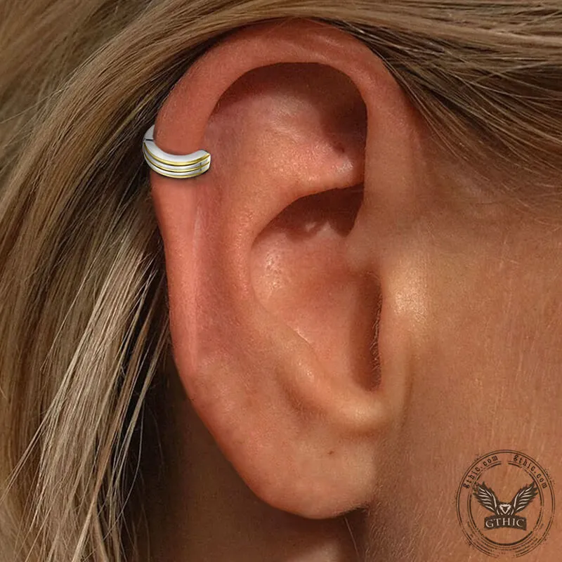 Polished Two-tone Stainless Steel Ear Cuffs sold by GTHIC product image thumbnail 2