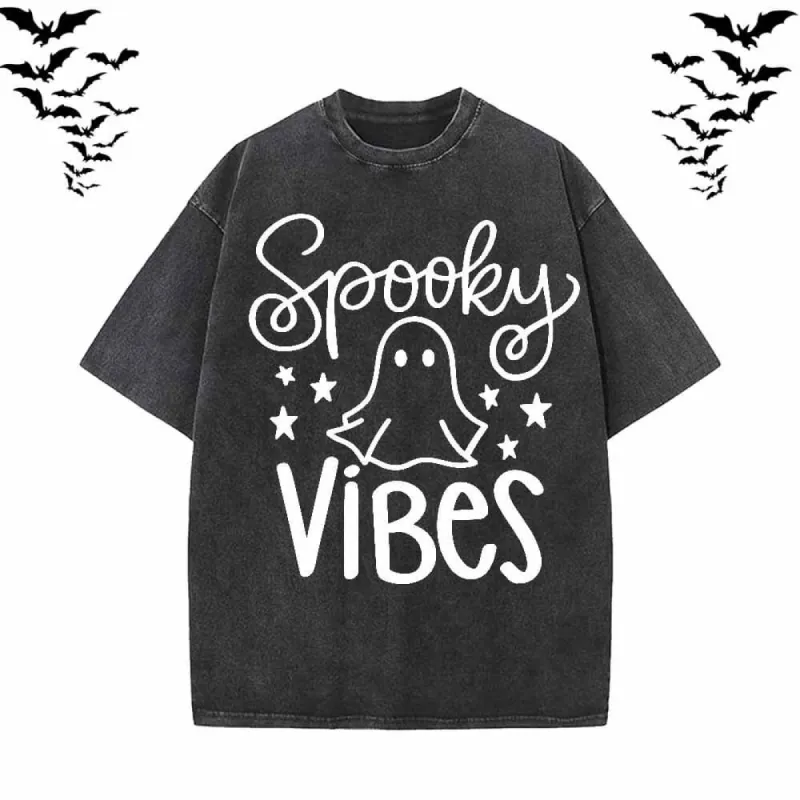 Spooky Vibes Ghost Short Sleeve T-shirt sold by GTHIC