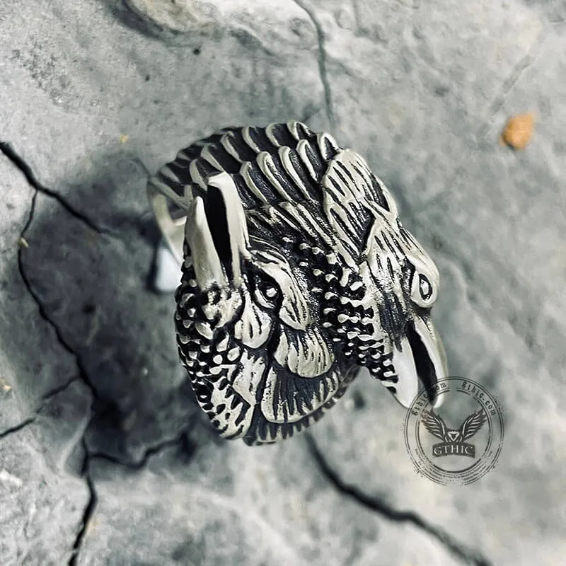 Odin Ravens Huginn and Munin Sterling Silver Viking Ring sold by GTHIC product image thumbnail 3