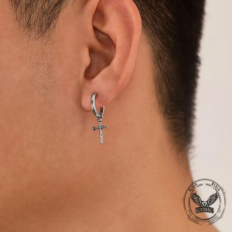 Vintage Nail Cross Stainless Steel Stud Earrings sold by GTHIC product image thumbnail 2