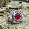 Baroque Lion Gem-set Sterling Silver Ring sold by GTHIC