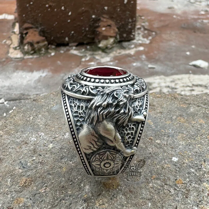 Baroque Lion Gem-set Sterling Silver Ring sold by GTHIC product image thumbnail 4
