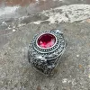 Baroque Lion Gem-set Sterling Silver Ring sold by GTHIC